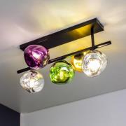 Canopus loftlampe, flerfarvet, 5 lyskilder, glas, E14