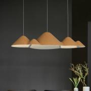 LOOM DESIGN LED-hængelampe Panorama, gul/grå filt 106 cm