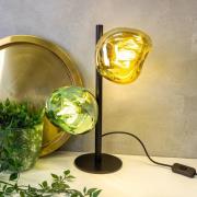 Canopus bordlampe guld/grøn højde 40 cm 2 lyskilder glas E14