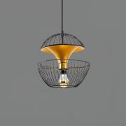 Hængelampe Telmander 11440, sort/guld, metal, Ø 30 cm