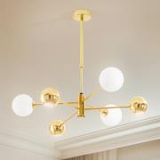 Hængelampe Moka, guldfarvet, glas, 6 lyskilder, G9, GU10