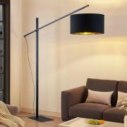 Arcchio buelampe Mossa, 200 cm, sort-guld, tekstil