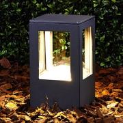 Lucande LED-sokkellampe Nicola, 20 cm, antracit, IP54