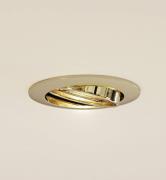 Prios forsænket loftlampe Fibur, guld, aluminium, Ø 8,2 cm