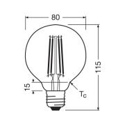 OSRAM LED-pære Globe G80 E27 2,2W Filament 4,000K