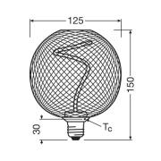 OSRAM Decor LED Spiral Filament Globe E27 3,5W sort 818