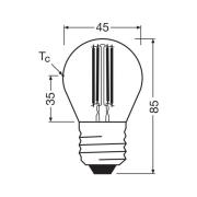 OSRAM LED-filamentpære E27 3,8W 2700K 806lm