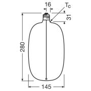 OSRAM LED Big Elipse Oval E27 4,8W 818 Filament brun dæmpbar