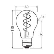 OSRAM LED Vintage E27 8W 2.200K Spiral Filament guld dæmpbar