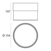 Crumb LED-loftlampe, sort, Ø 15,4 cm, jern, glas