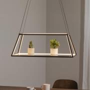 Lucande LED-hængelampe Mensola, sort, aluminium, 75 cm