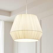 Lindby hængelampe Vitore, Ø 40 cm, tekstil, hvid