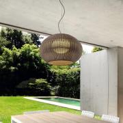 Bover udendørs hængelampe Garota, grafitbrun/brun Ø 72 cm