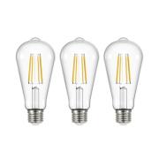 LED glødepære klar E27 3,8W 3000K 806lm sæt med 3 stk