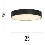 Palma LED-loftlampe, sort, Ø 25 cm, stål/akryl