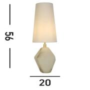 Apex bordlampe, hvid/hvid, højde 55,5 cm, tekstil/resin