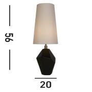 Bordlampe Apex hvid/sort Højde 55,5 cm tekstil/resin