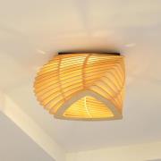 Lindby Sanza loftlampe, 50 cm, træ, buet