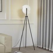 Lucande Helva gulvlampe, 150 cm, hvid/sort, drejelig