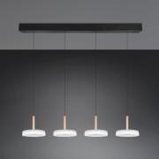 LED-hængelampe Celeste hvid/brun 115 cm 4 lyskilder glas dæmpbar