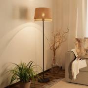 Tabley gulvlampe, sort/naturfarvet, højde 153 cm, stof