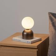 Miki bordlampe, brun, højde 21 cm, metal/glas, G9