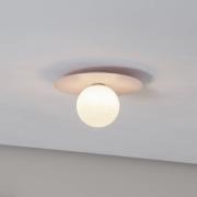 Loftlampe Pixie, lyserød, glas, Ø 25 cm, kugle, G9