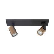 Loftspot Halo, sort/messing poleret Længde 40 cm 2 lyskilder.