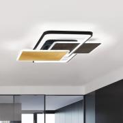 Quadro LED-loftlampe, sort/guld blad, 90 x 60 cm, CCT
