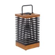 Les Jardins LED-solcellelanterne Tekura, teak/grå, 46,5 cm