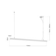 LED-loftlampe Bounce, hvid, længde 113 cm, CCT, aluminium