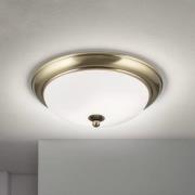 Empire loftlampe, Ø 35,5 cm, antik messing, mat opalglas