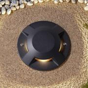 Lucande gulv-spotlight med LED Jeffrey, sort, 4 lyskilder, Ø 20 cm