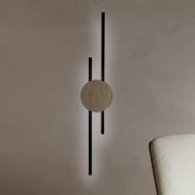 Java LED-væglampe, sort/fyr, 86 cm, 2 lyskilder, metal