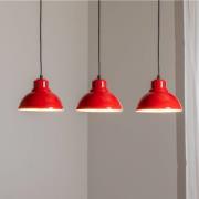 Sven hængelampe, 3 lyskilder, rød, stål, E27