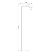 Axion gulvlampe, beigefarvet, højde 115 cm, stål