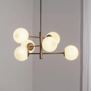 Aurora hængelampe, brun, Ø 60 cm, 6 lyskilder, glas, E14