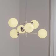 Aurora hængelampe, krom, Ø 60 cm, 6 lyskilder, glas, E14
