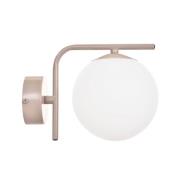 Aurora væglampe, beige, glas, 17 cm høj, kugle, E14