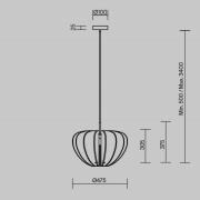Maytoni hængelampe Cambio, brun, Ø 47,5 cm, filt, E27