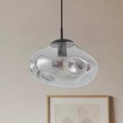 Lindby hængelampe Lelia, røggrå, glas, Ø 35 cm