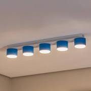Loftlampe Cloudy bjælke med 5 lyskilder, blå