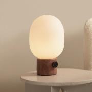 Audo JWDA bordlampe, rød travertin, højde 32 cm, dæmpbar