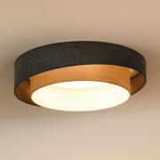 LED-loftlampe Luneta Chenille blå/grå Ø 60 cm dæmpbar