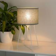 Trixi bordlampe, metal, stof, salviegrøn, hvid