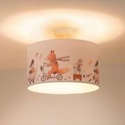 Loftlampe Ferdi Kids, tekstil, hvid, farvet