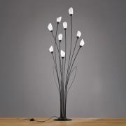 Gloriosa gulvlampe, sort, glas, 9 lyskilder