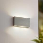Lindby udendørs LED-væglampe Jarte, sølv, metal, 17 cm, IP54