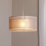 Duo Den Light hængelampe, sølvgrå, Ø 50 cm, hør, PVC