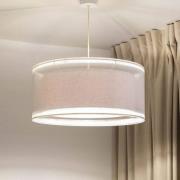 Duo Den Light hængelampe, creme, Ø 50 cm, hør, PVC